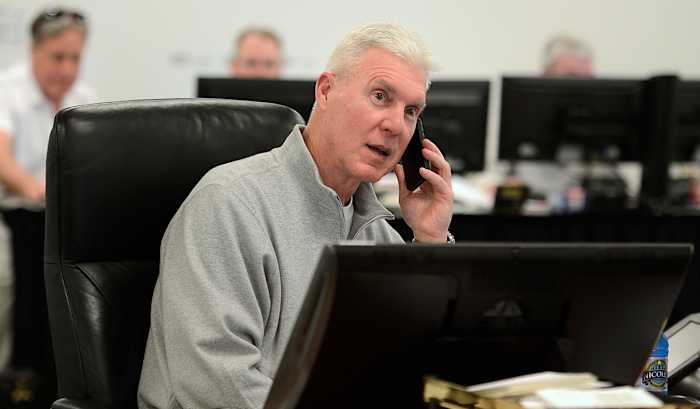 Ted Thompson, in the war room during the 2014 draft, served as Packers GM from 2005-17 and still consults with the team.